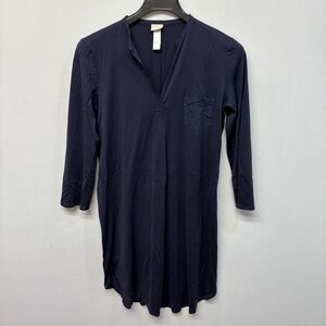 Hanro of Switzerland Women Long Sleeve Dress Size Small Navy Blue C019 -10